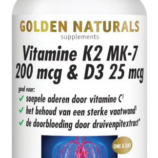 Vitamine K2 MK-7 200 mcg & D3 25 mcg (60 vegetarische capsules)