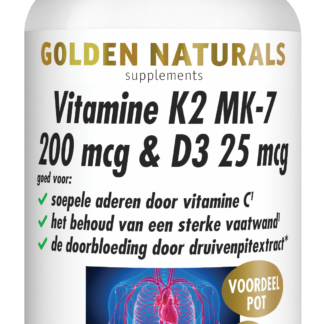 Vitamine K2 MK-7 200 mcg & D3 25 mcg (180 vegetarische capsules)