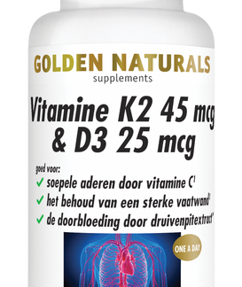 Vitamine K2 45 mcg & D3 25 mcg (60 vegetarische tabletten)